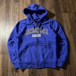 Jackson Hole Wyoming Zip Up Hoodie, Mens Medium, Souvenir Sweatshirt